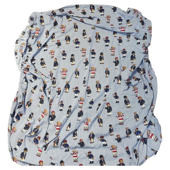 Lauren Ralph Lauren Polo Bear FULL DOUBLE FITTED SHEET ONLY Teddy Bear - Picture 1 of 5
